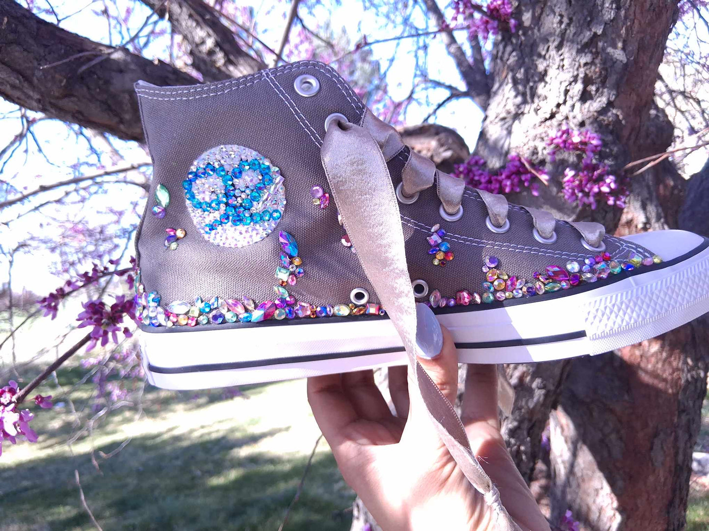 "Starlight Stride” Crystal-Embellished High-Tops