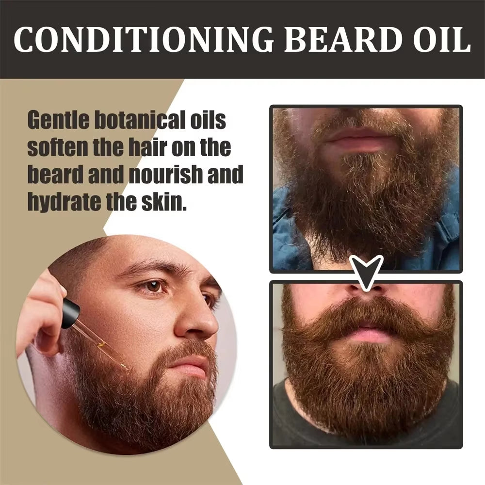 Men Beard Moisturizing Oil Natural Beard Growth Essence Hair Care Products Beard Care Hair Growth Nourishing Enhancer Beard Care