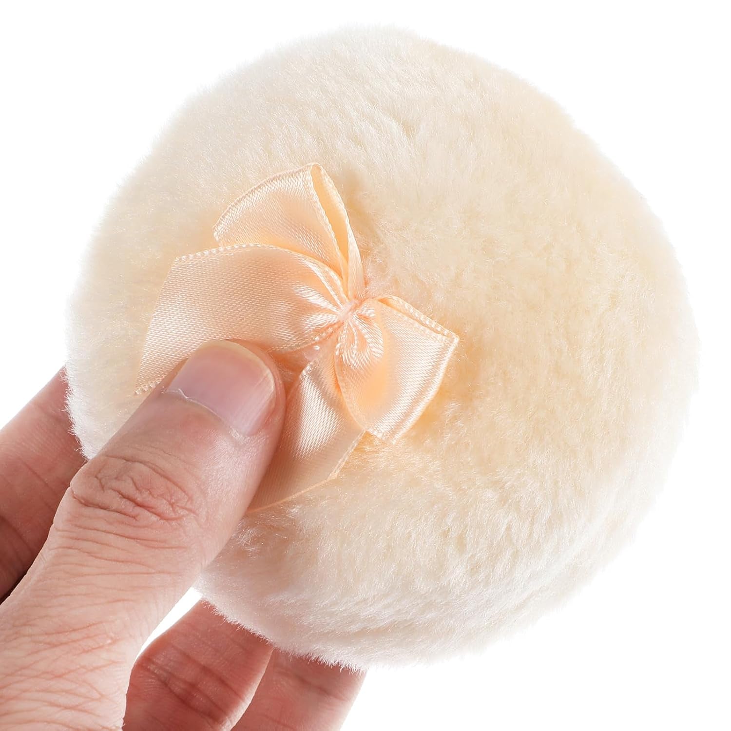 2Pcs Large Fluffy Powder Puff Soft Body Cosmetic Powder Puff Washable Velour Face Powder Puff Reusable Dusting Loose Puff Wet Dry Makeup Tool for Women