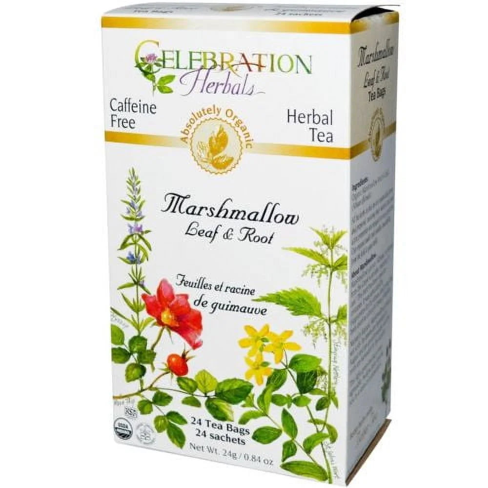 - Organic Caffeine Free Marshmallow Leaf & Root Herbal Tea - 24 Tea Bags