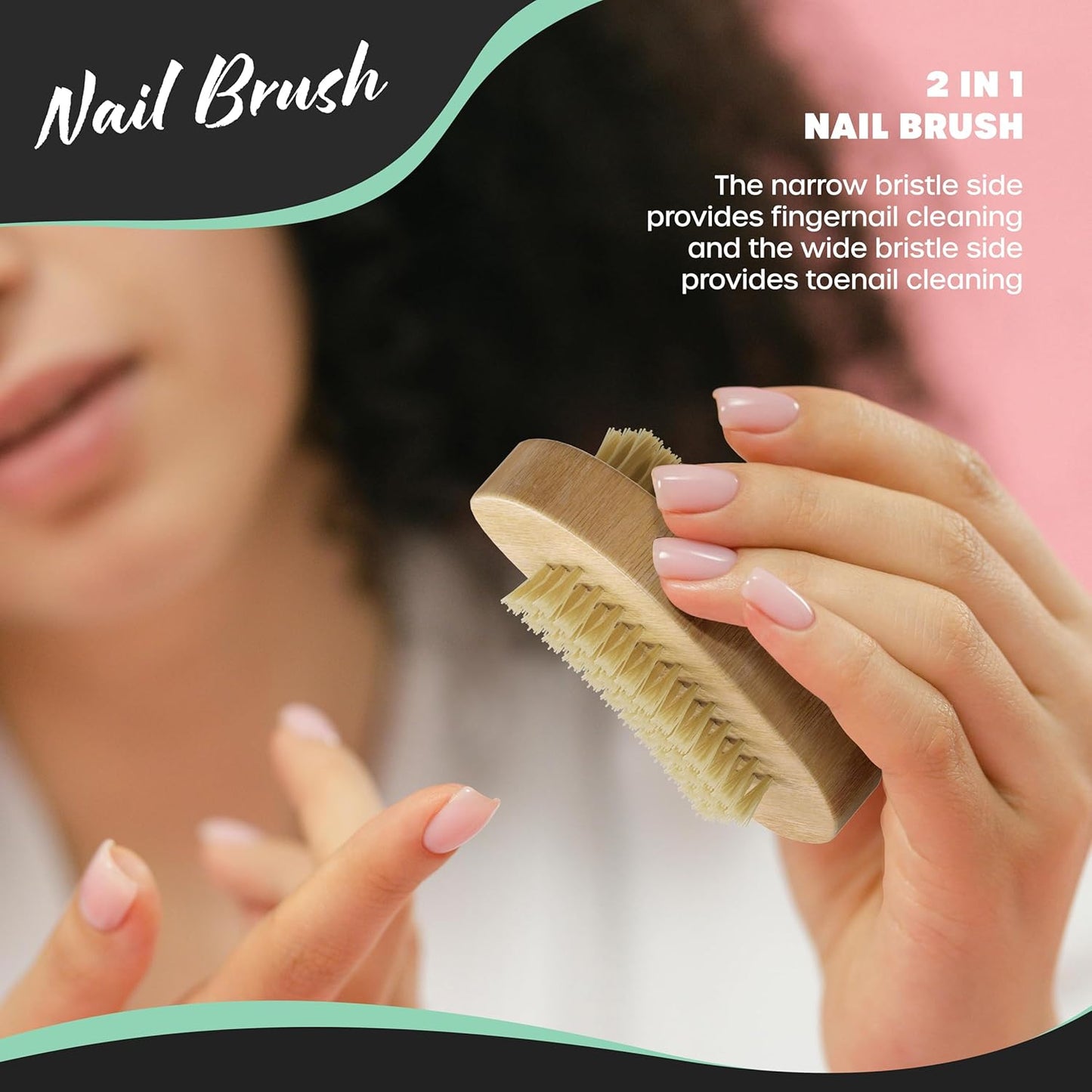 Natural Boar Bristle Dry Body Brush Set | Detachable Massage Dry Brush | Long Wooden Handled Dry Brushing Body Brush, Exfoliating Face Brush, Body Brush Exfoliator & Back Scrubber for Shower