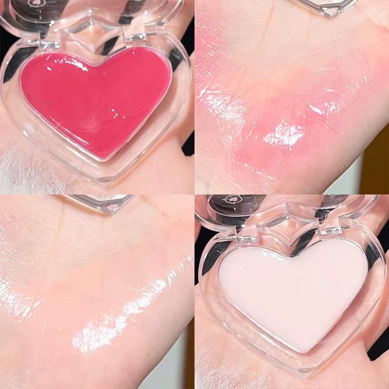 Love Heart  Brightening Face Highlighter Cream Waterproof High Gloss Blush Illuminator Korean Makeup