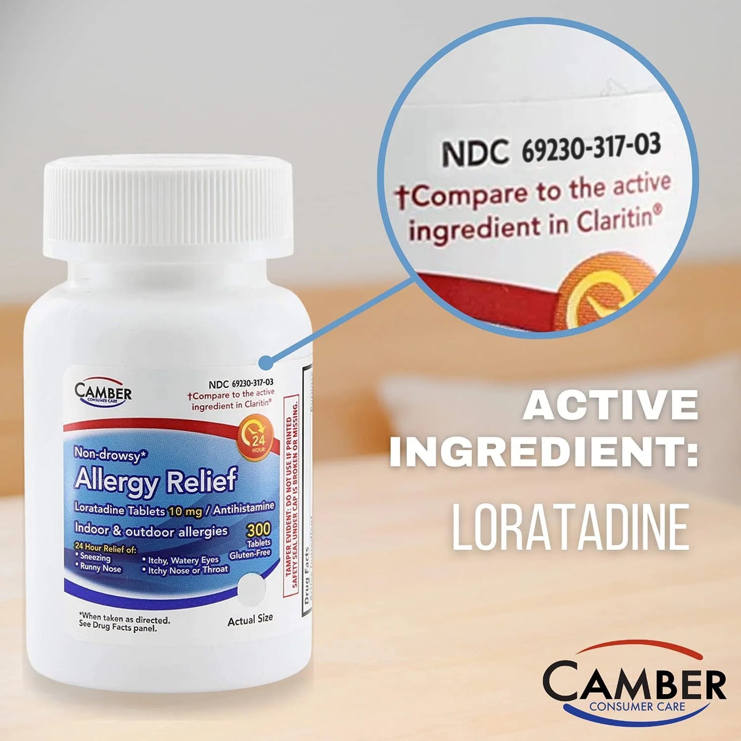 ALLERGY RELIEF LORATADINE 10MG ANTIHISTAMINE 300 TABLETS