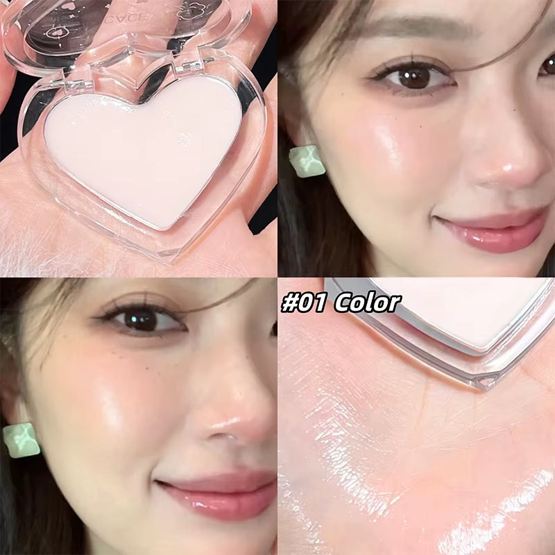 Love Heart  Brightening Face Highlighter Cream Waterproof High Gloss Blush Illuminator Korean Makeup