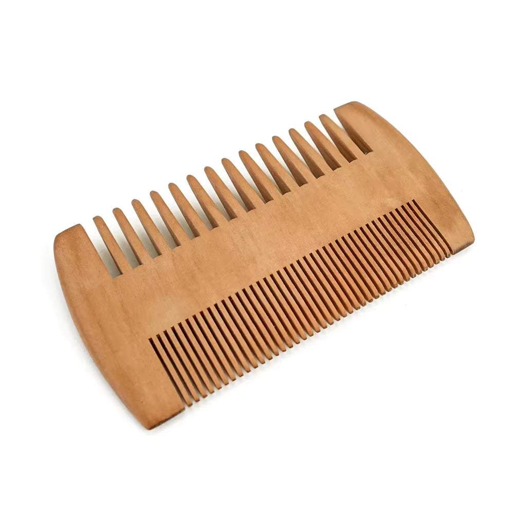 Natural Peach Wood Hair Comb Men Beard Care Anti-Static Brush Head Massage Classic Comb Portable Hair Styling Hair Care Tool