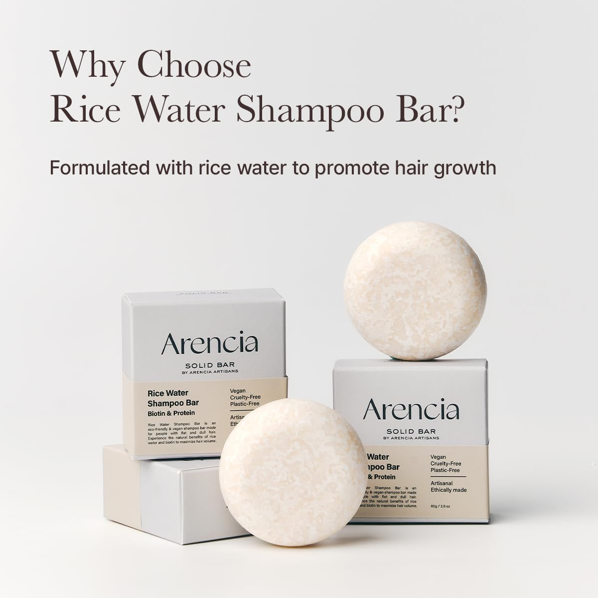 Korean Rice Water Shampoo Bar for Hair Growth & Strengthening, All Natural Formula with Biotin & Protein - Korean Hair Care