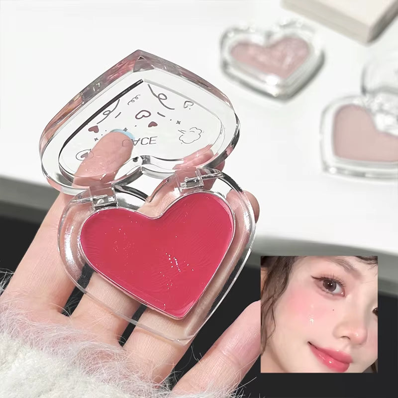 Love Heart  Brightening Face Highlighter Cream Waterproof High Gloss Blush Illuminator Korean Makeup