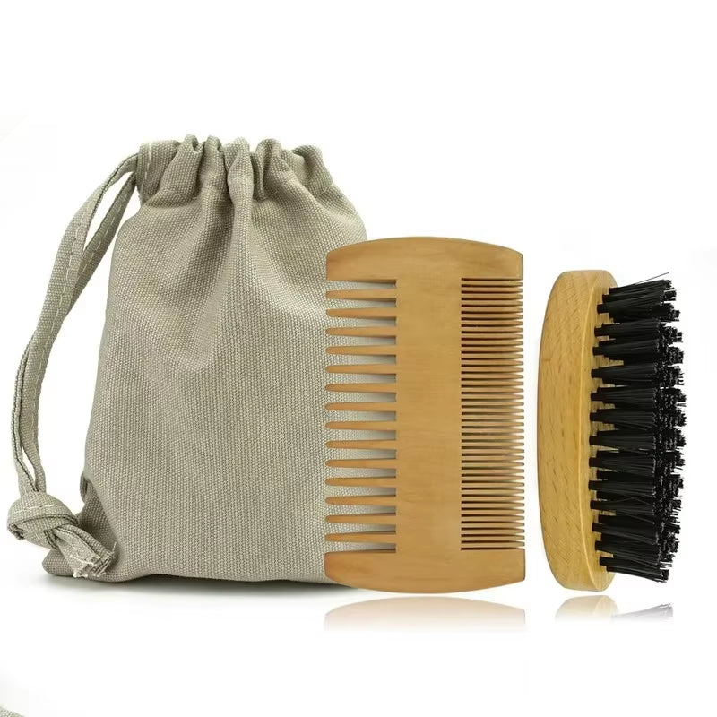 Natural Peach Wood Hair Comb Men Beard Care Anti-Static Brush Head Massage Classic Comb Portable Hair Styling Hair Care Tool